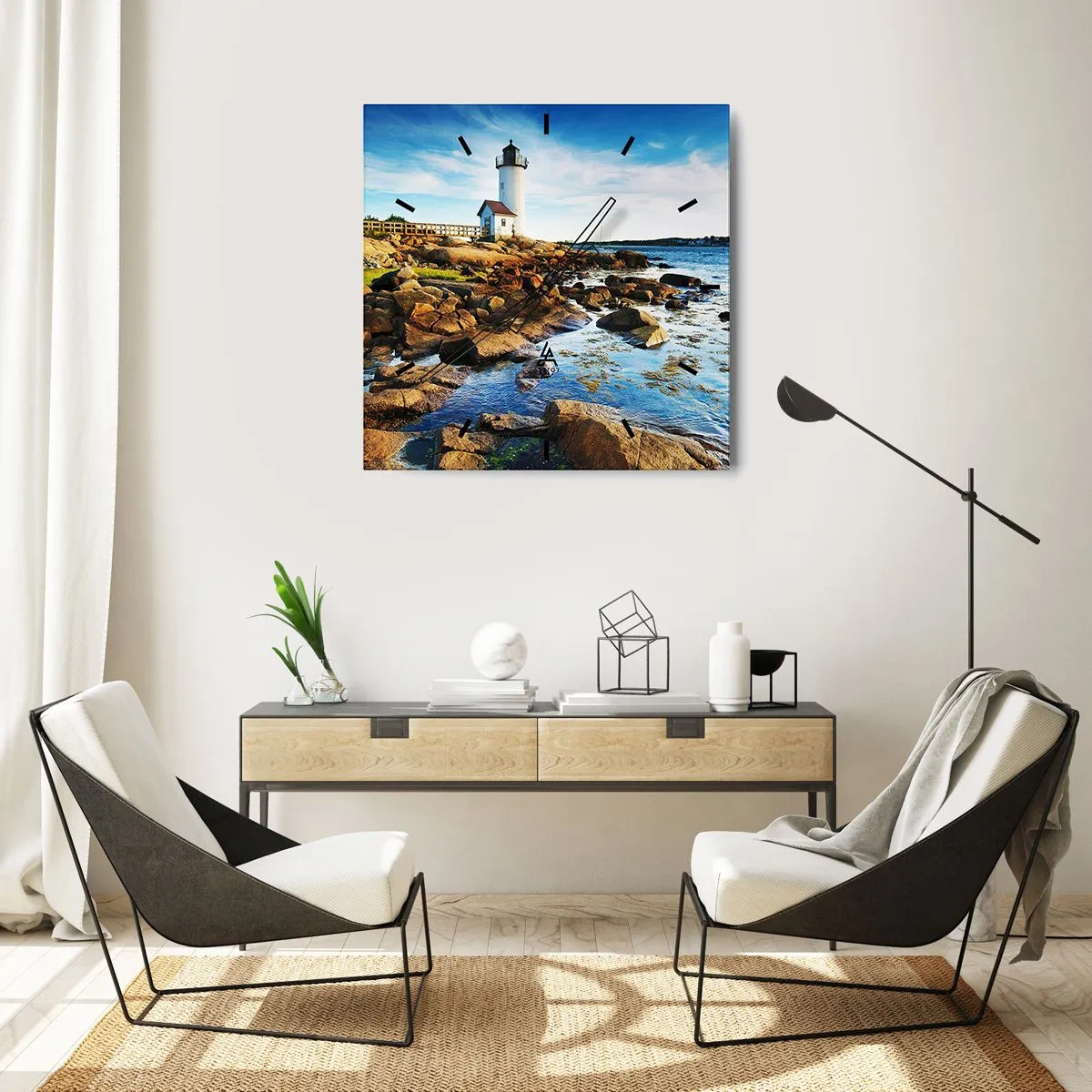 Väggklocka - Klocka på glas - Kom lyckligt tillbaka, jag väntar - 30x30 cm