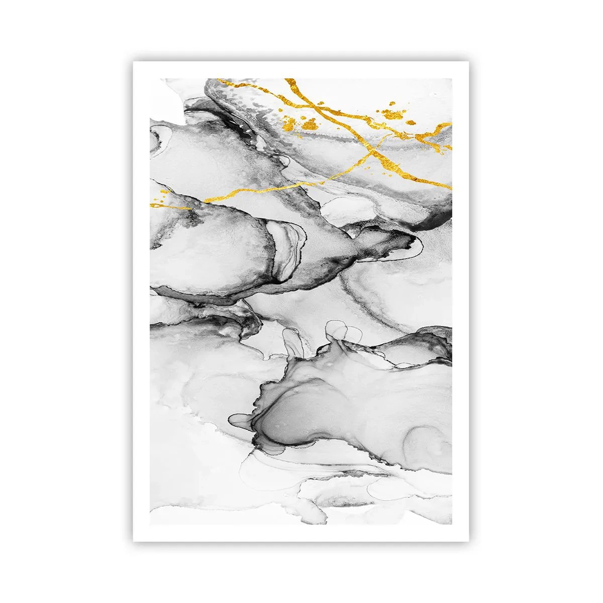 Affisch - Komposition med guldmotiv - 70x100 cm