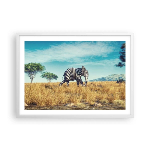 Affisch i vit ram - Grått är ute - 70x50 cm