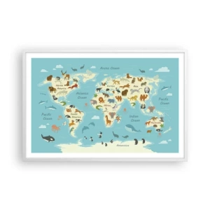 Affisch i vit ram - Goda grannar - 91x61 cm