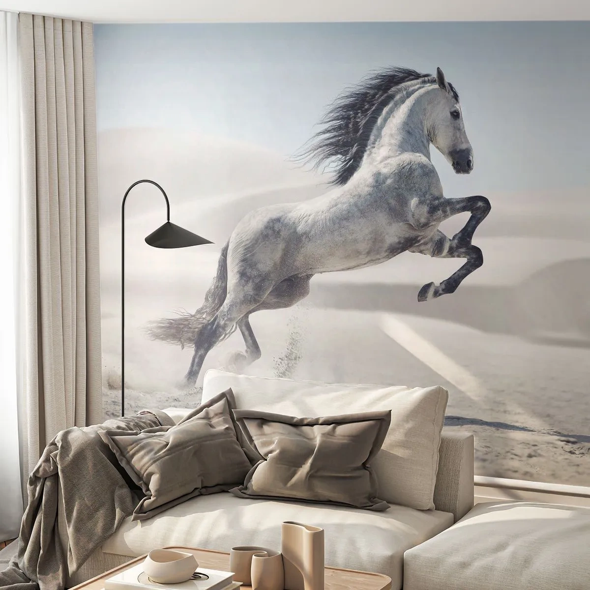 Självhäftande Fototapet Deluxe Sticker - Arabisk prins - Djur, Häst, Galopperande häst - 250x175 cm