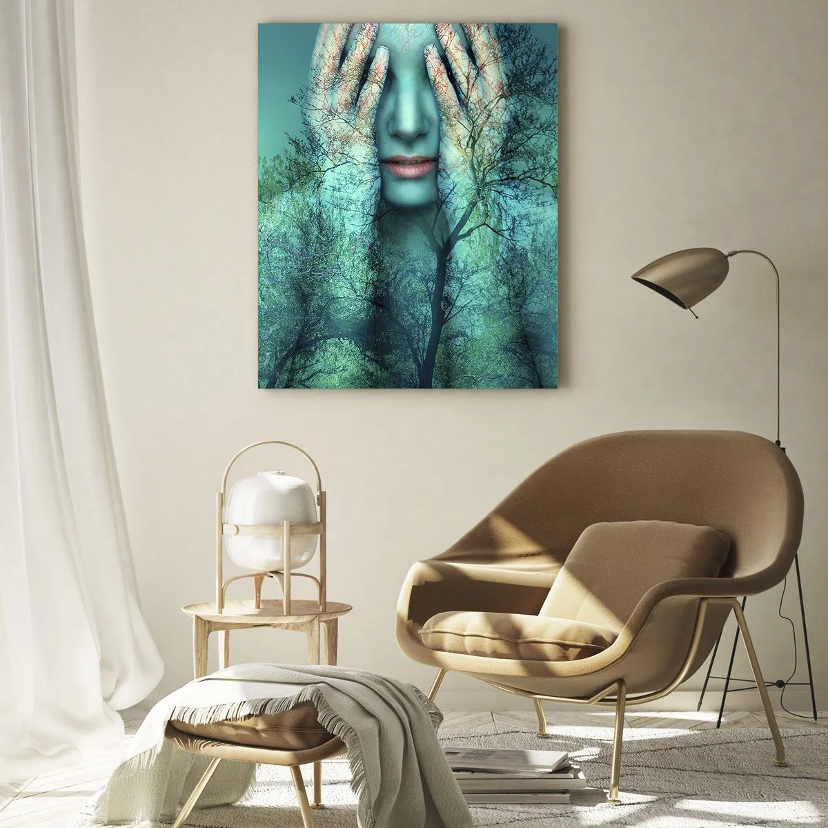 Glastavla - Bild på glas - Doppad i blått - 70x100 cm