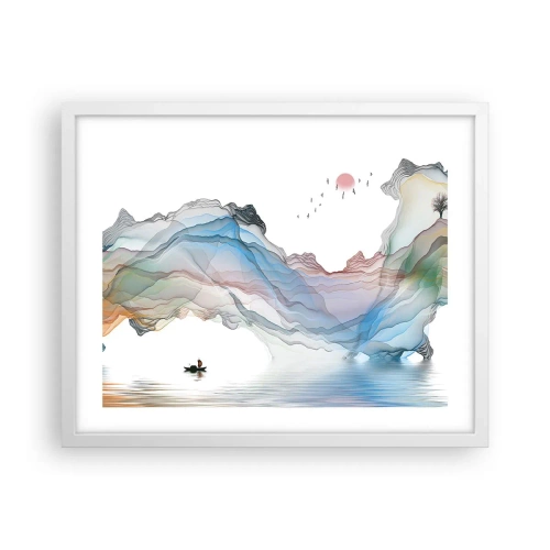 Affisch i vit ram - Mot kristallfjäll - 50x40 cm