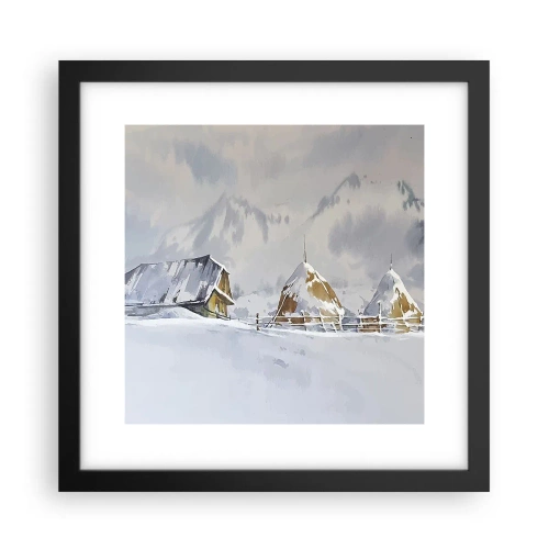 Affisch i svart ram - I snödalen - 30x30 cm