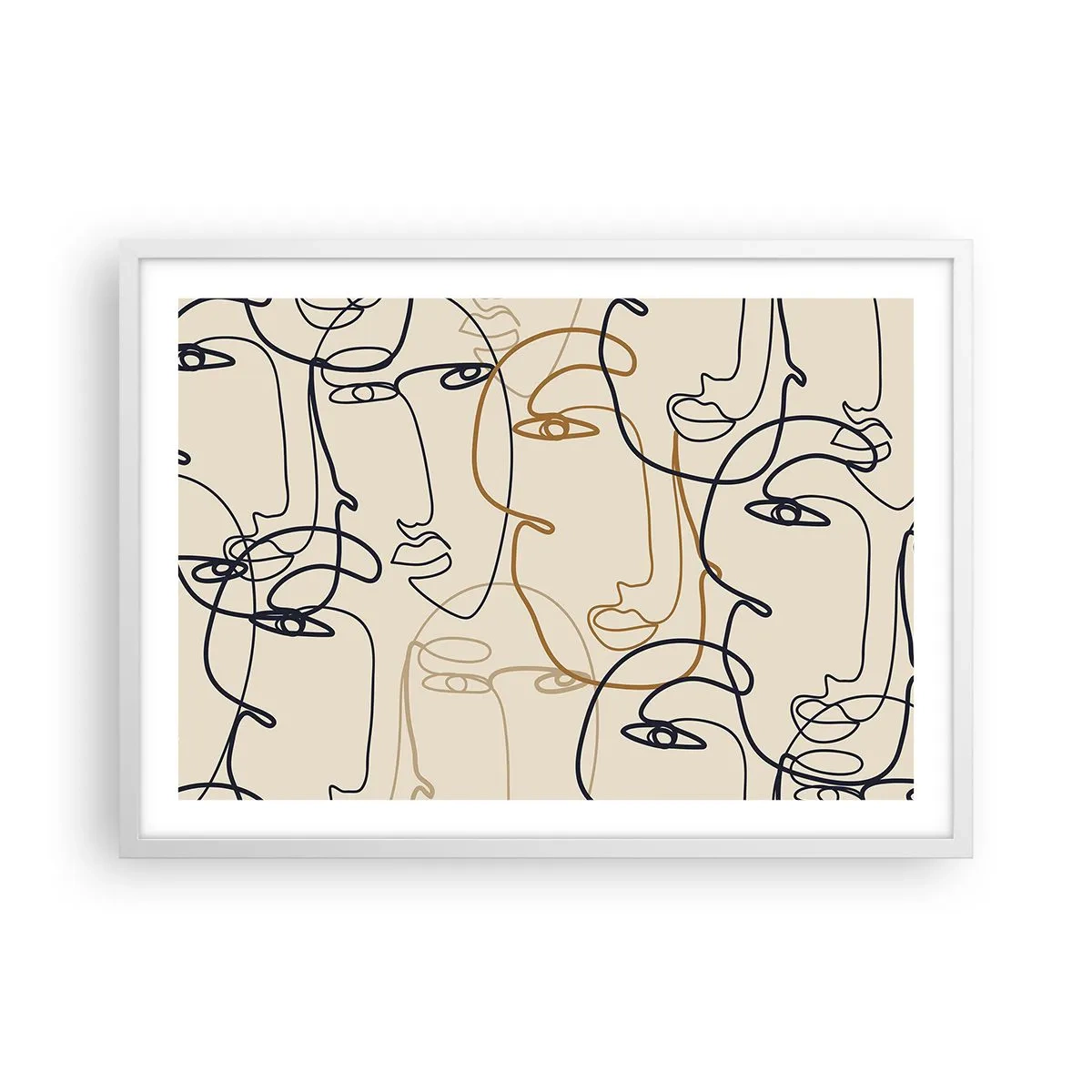 Affisch i vit ram - Mångfaldigad porträtt - 70x50 cm