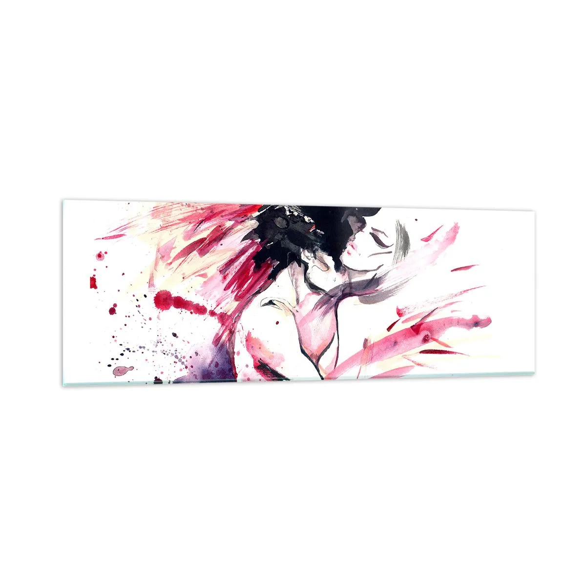 Glastavla - Bild på glas - Kärleksfull uppfyllelse - 90x30 cm
