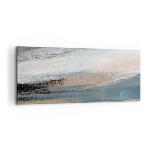 Canvastavla - Bild på duk - Abstraktion: nordligt landskap - 100x40 cm