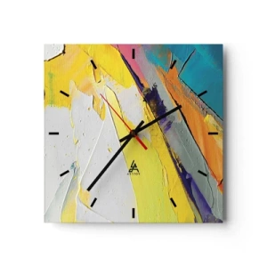 Väggklocka - Klocka på glas - Världens anatomi - 30x30 cm