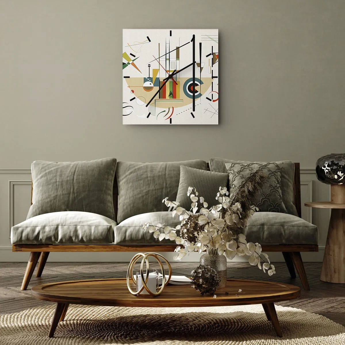Väggklocka - Klocka på glas - Så världen skrattar - 40x40 cm