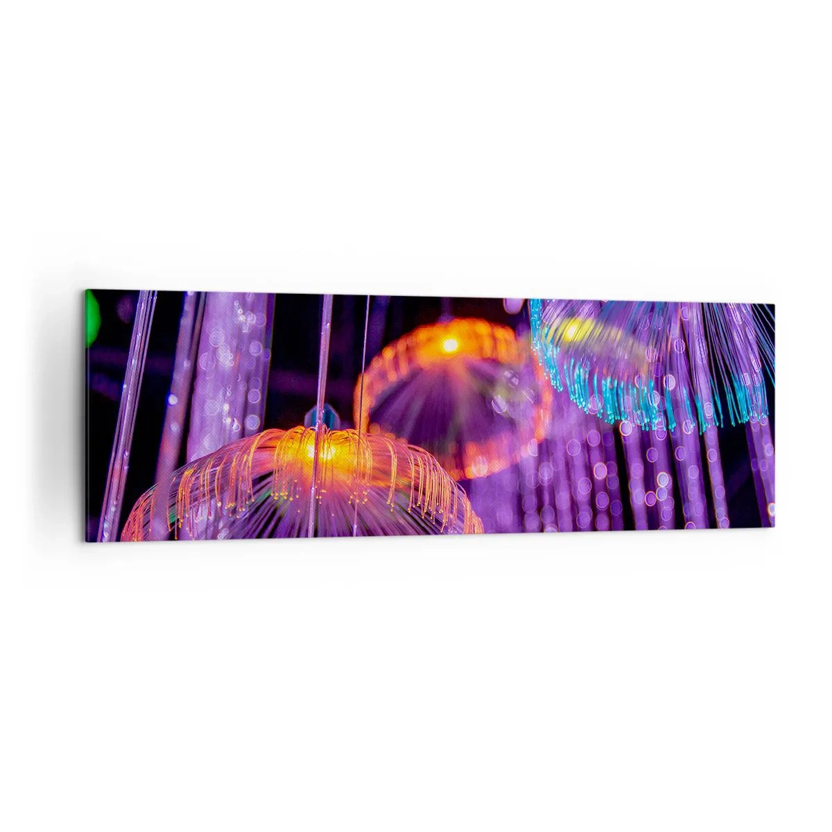 Canvastavla - Bild på duk - Lysande fontän - 160x50 cm
