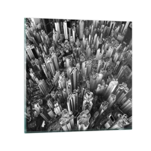 Glastavla - Bild på glas - Hela tiden högre och högre - 70x70 cm