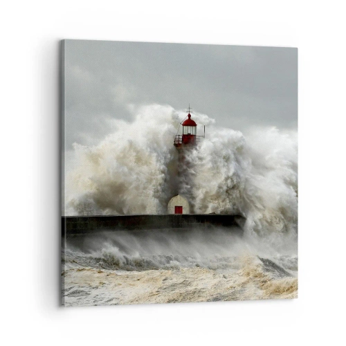 Canvastavla - Bild på duk - Havets ilska - 60x60 cm