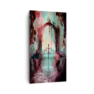 Canvastavla - Bild på duk - Hemlighetsfull trädgård - 45x80 cm