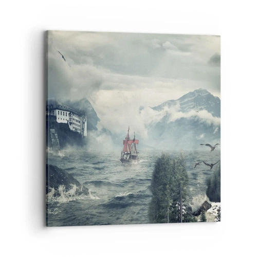 Canvastavla - Bild på duk - På magiska vatten - 70x70 cm