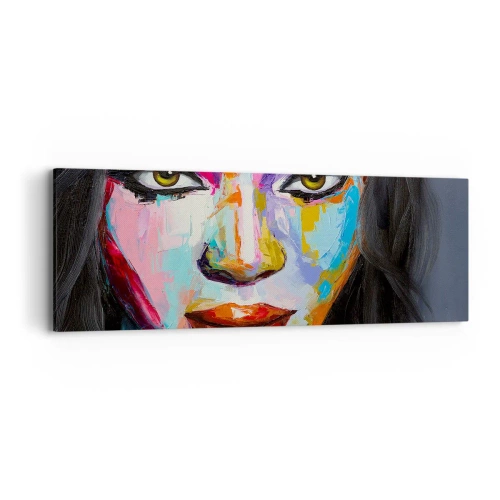Canvastavla - Bild på duk - Kan inte ta ögonen från henne - 90x30 cm