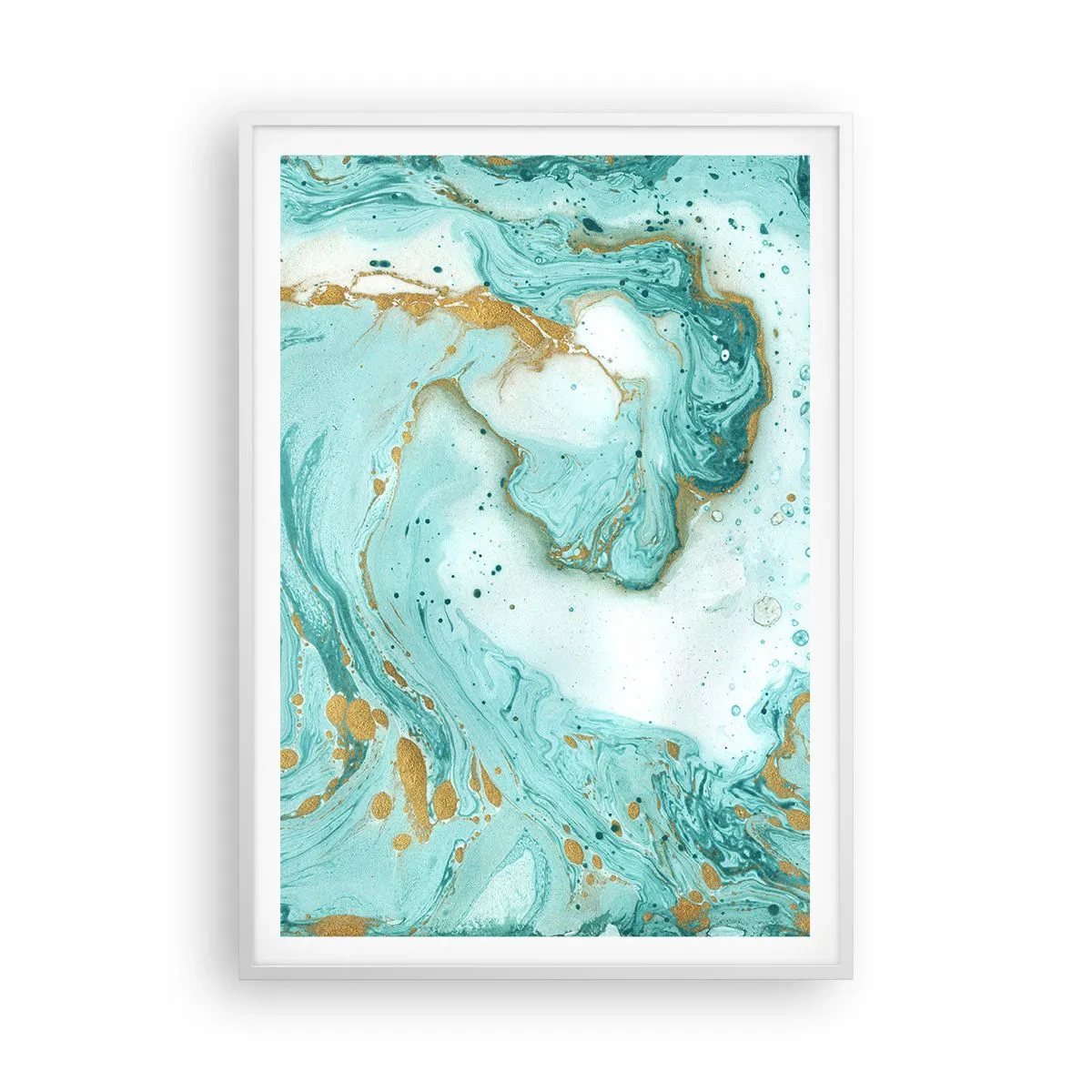 Affisch i vit ram - Under stora vågen från Edo-tiden - 70x100 cm