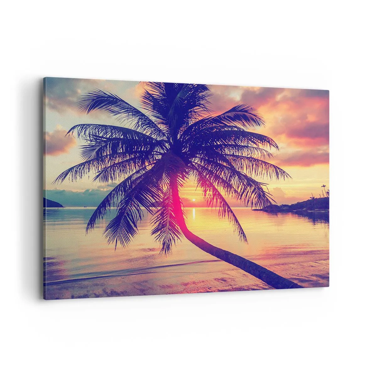 Canvastavla - Bild på duk - Kväll under palmerna - 120x80 cm