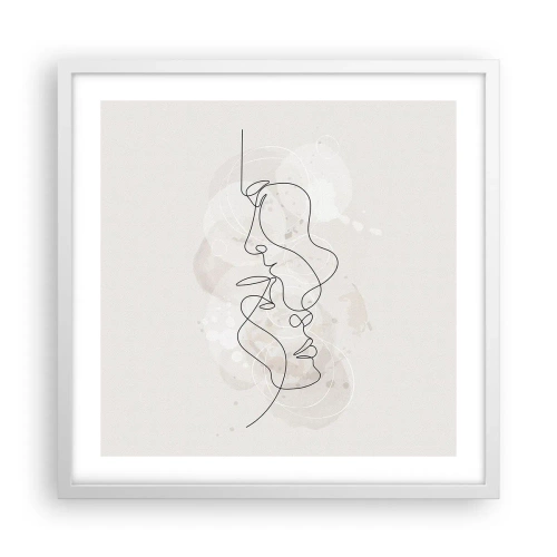 Affisch i vit ram - Tilltrasslade i famn - 50x50 cm