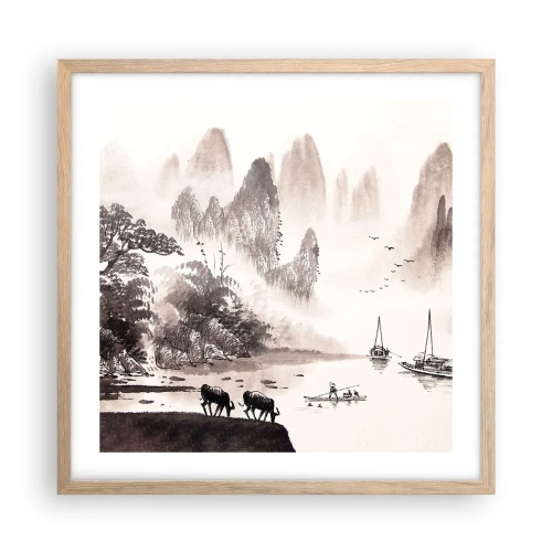 Affisch i ram av ljusek - Österns exotiska vardag - 50x50 cm