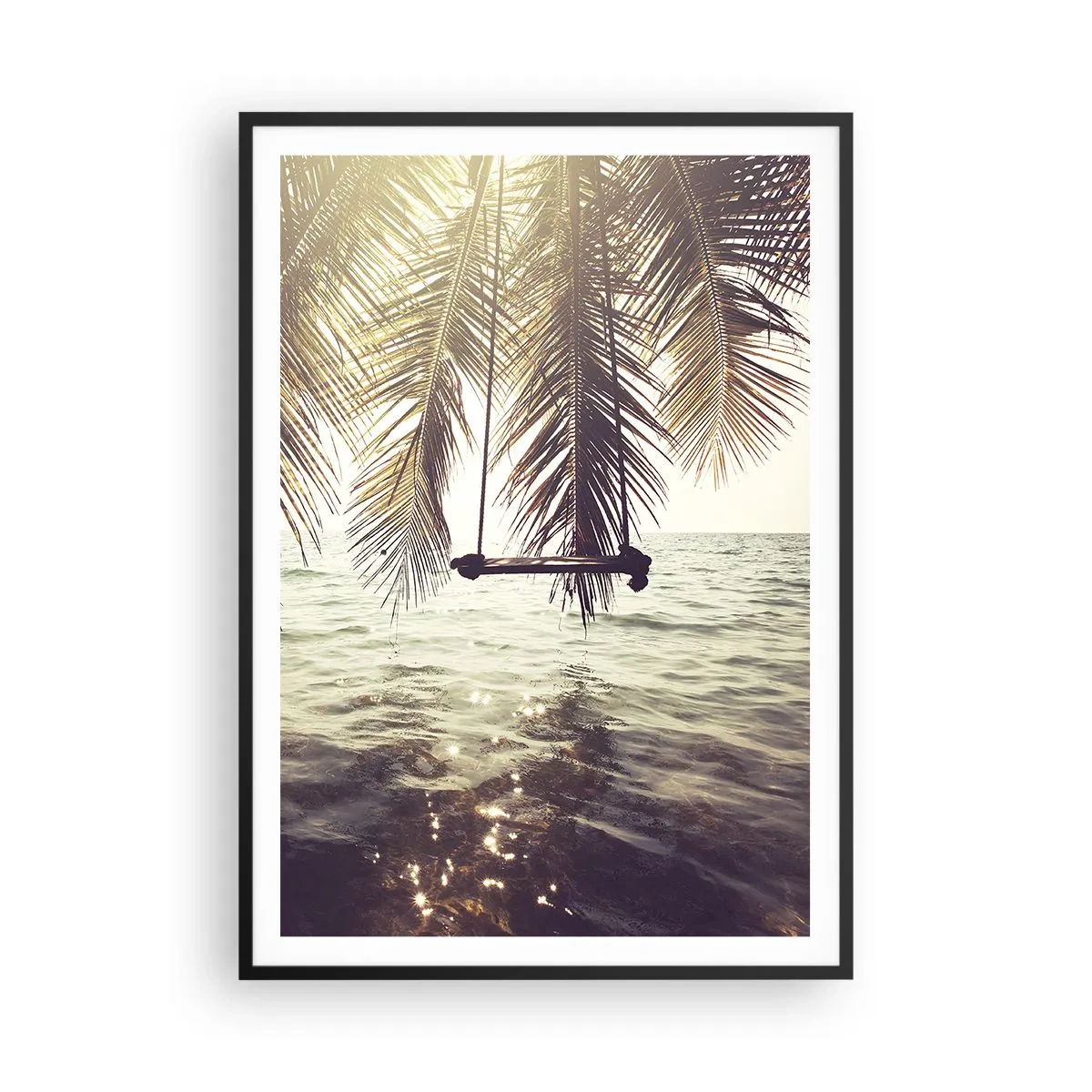 Affisch i svart ram - Gunga i molnen hur mycket du vill - 70x100 cm