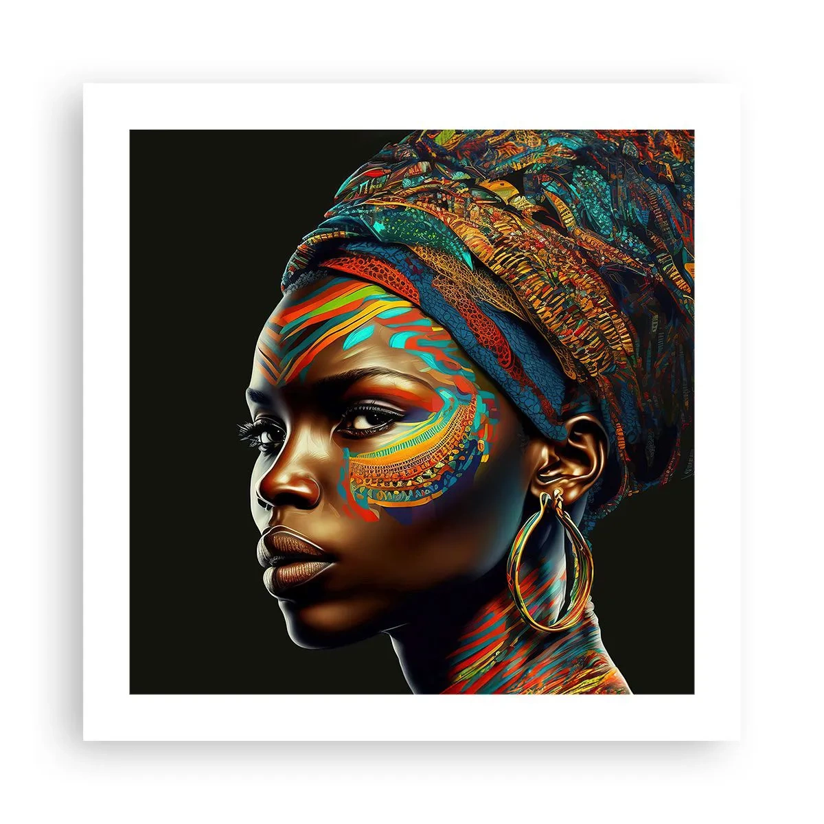 Affisch - Afrikansk drottning - 50x50 cm