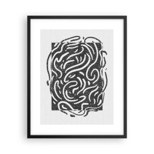 Affisch i svart ram - Abstraktion: en dans av glädje - 40x50 cm