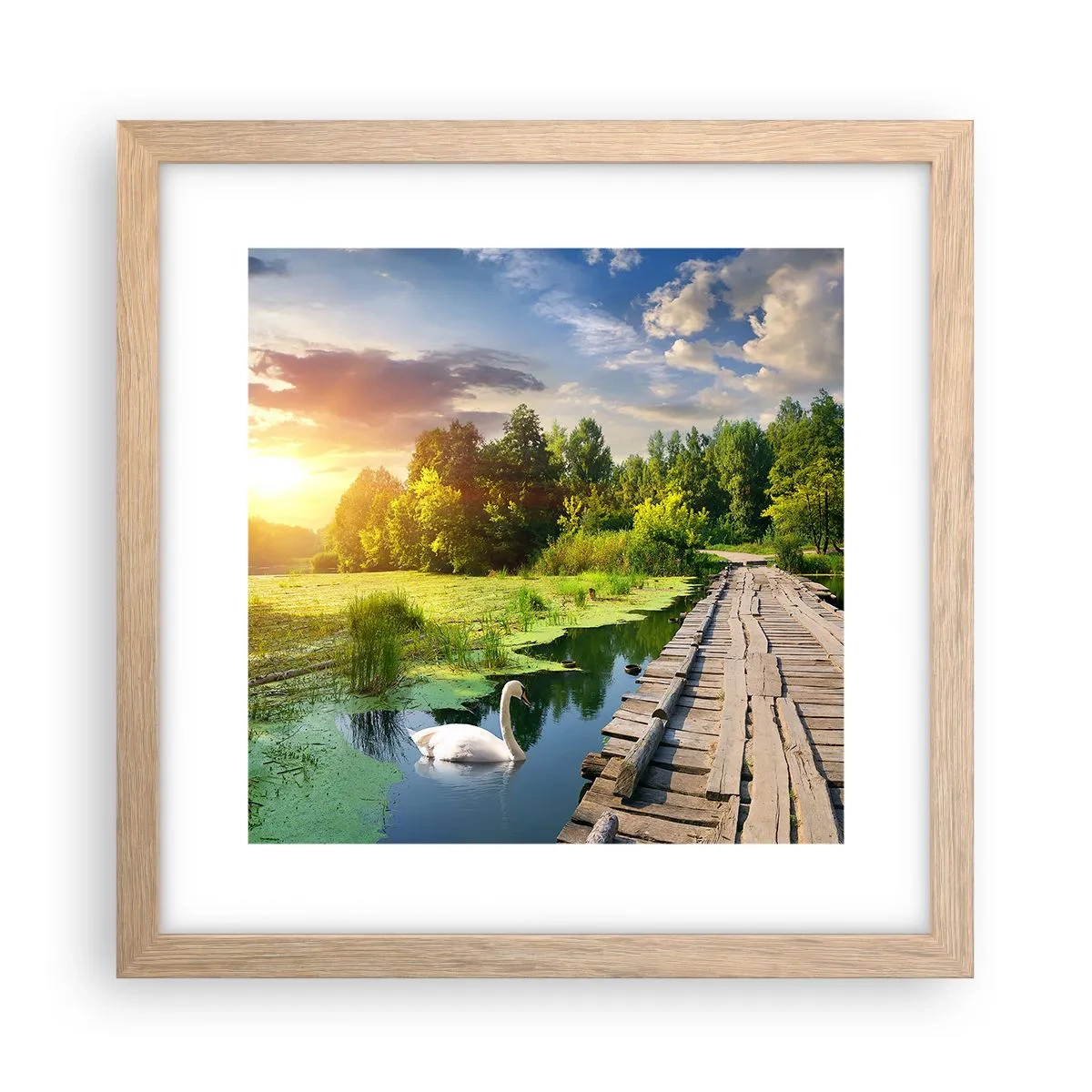 Affisch i ram av ljusek - Sommar, sommar överallt - 30x30 cm