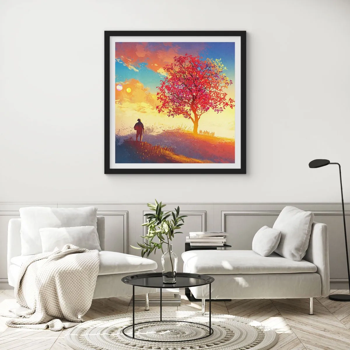 Affisch i svart ram - Pilgrim i målet - 40x40 cm