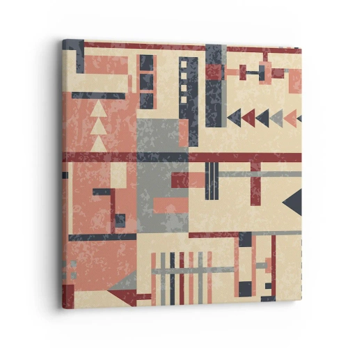 Canvastavla - Bild på duk - Kombination av vertikala och horisontella element - 40x40 cm