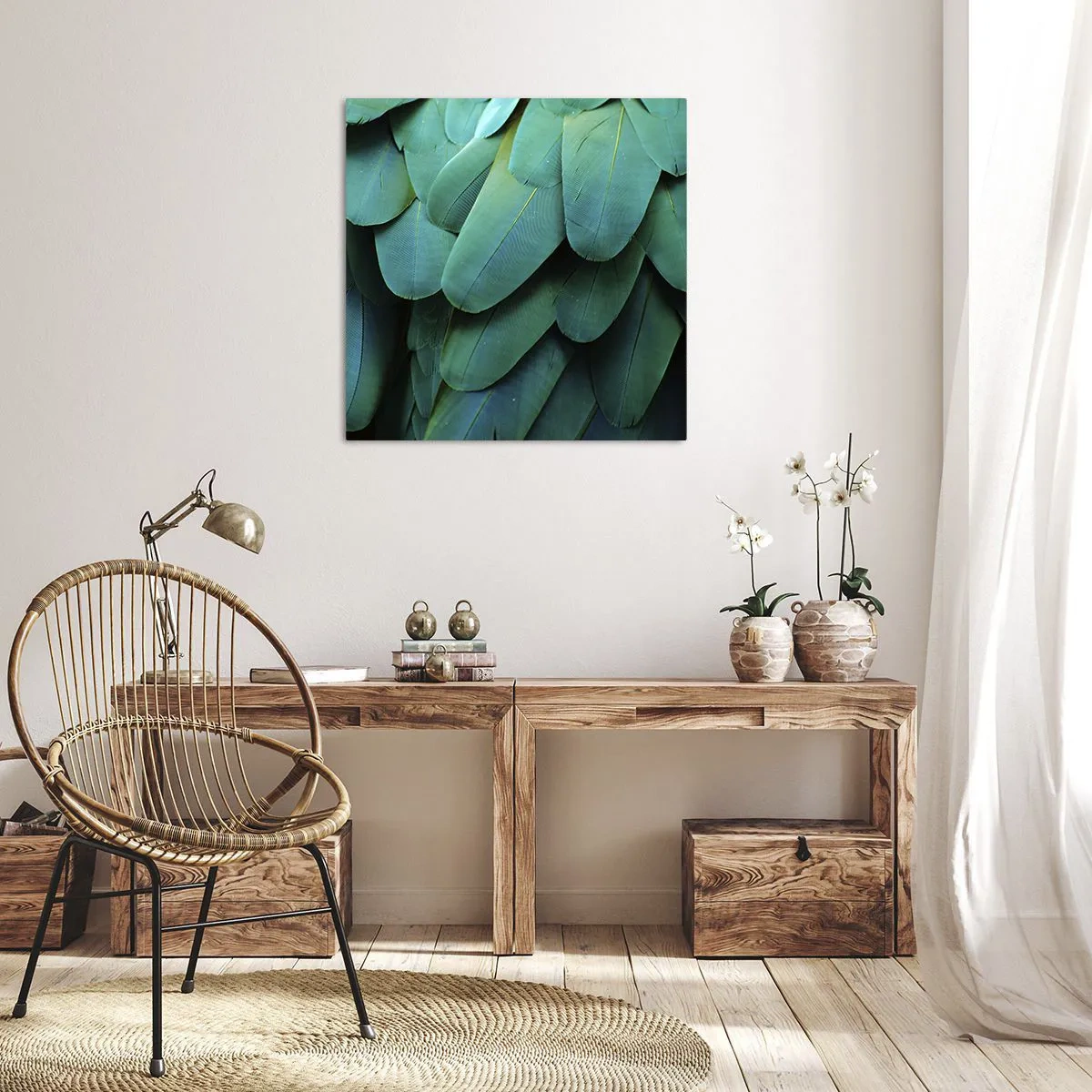 Canvastavla - Bild på duk - Precision av papegojans natur - 70x70 cm