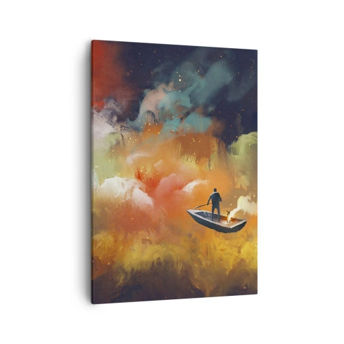 Canvastavla - Bild på duk - I båten genom galaxen - 50x70 cm