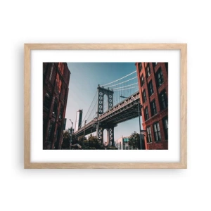 Affisch i ram av ljusek - Över stadens vågor - 40x30 cm