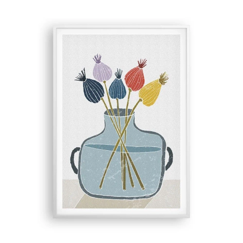 Affisch i vit ram - Vallmovas - 70x100 cm