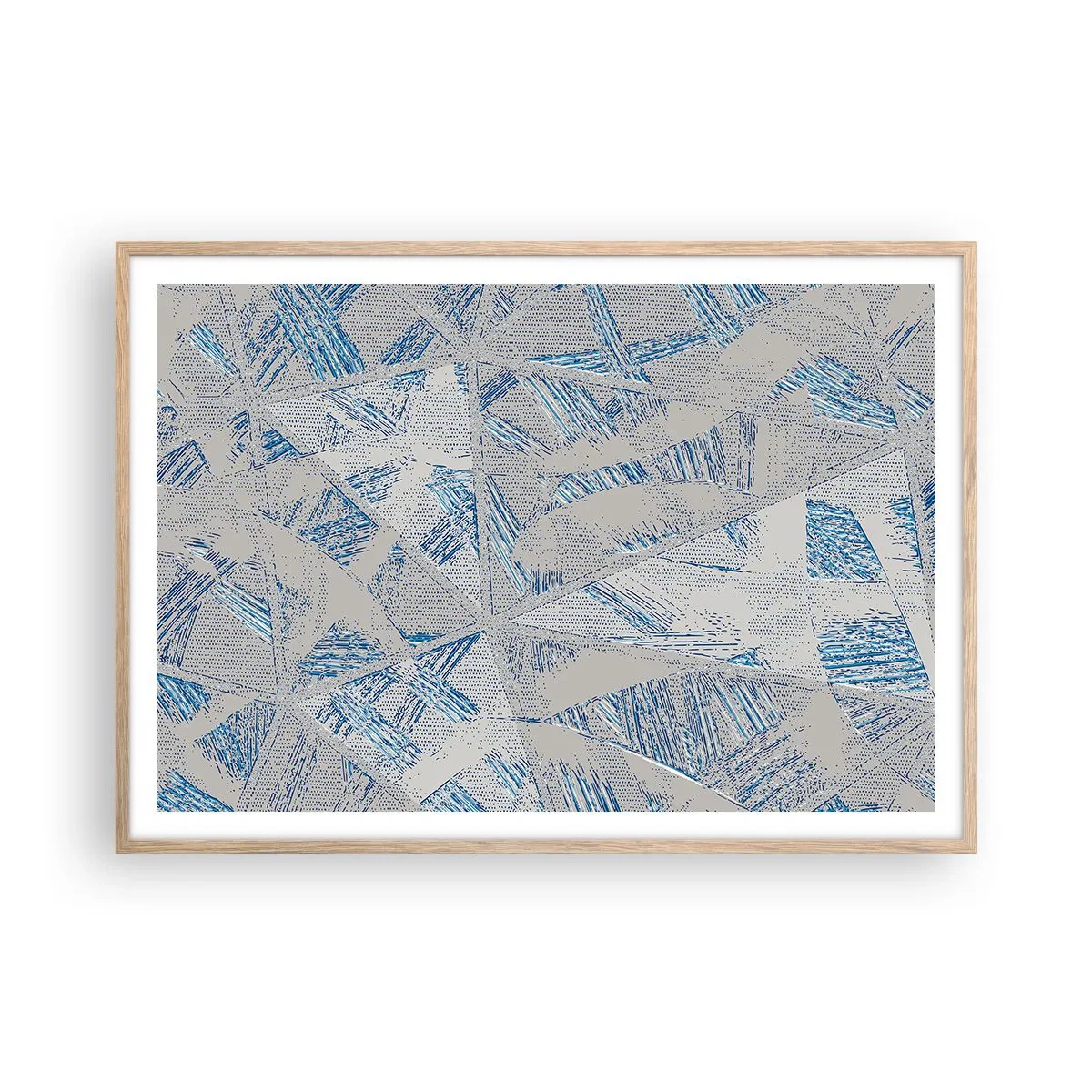 Affisch i ram av ljusek - I en gråblå labyrint - 100x70 cm