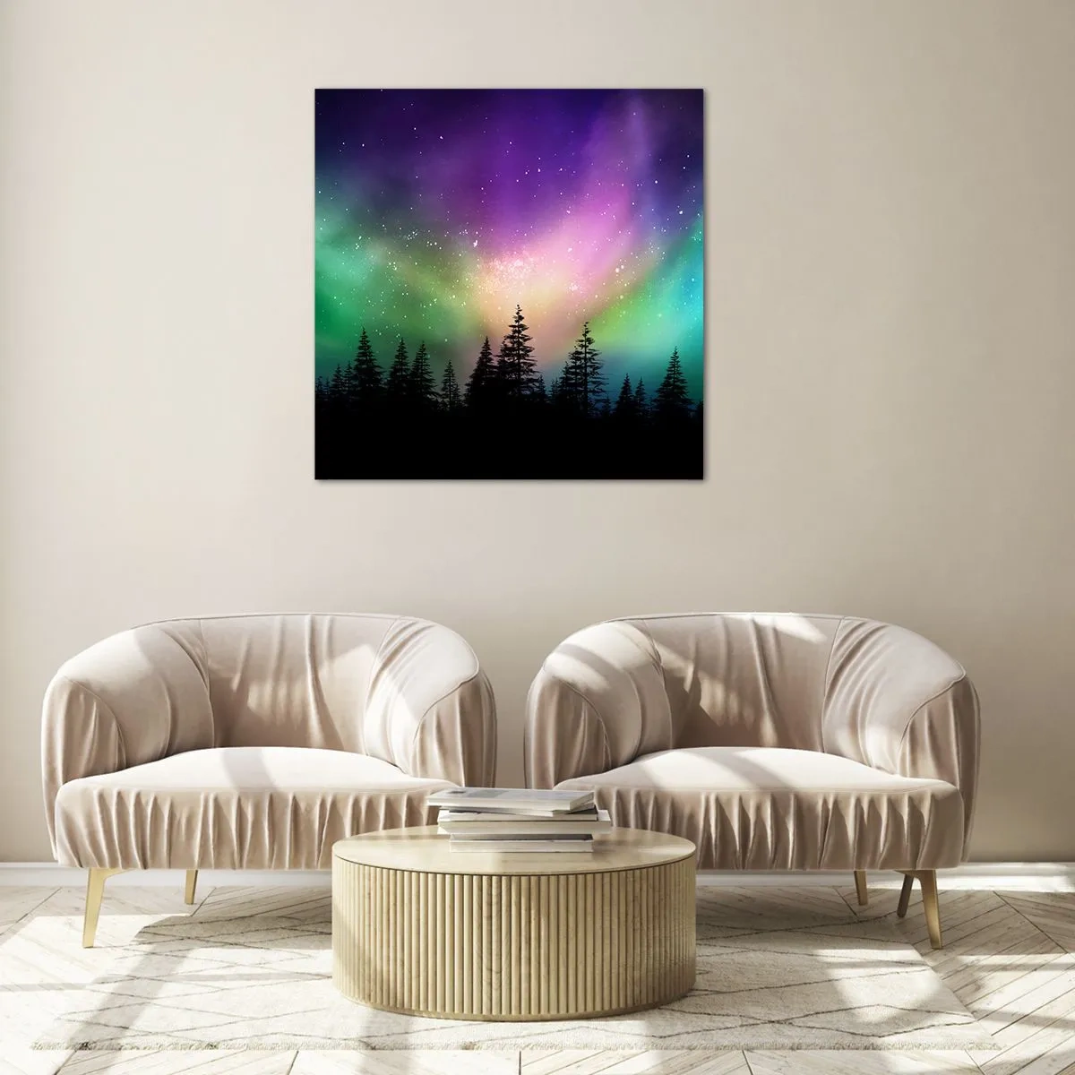 Glastavla - Bild på glas - Vita magin - 70x70 cm