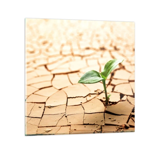 Glastavla - Bild på glas - Obesegrad livskraft - 40x40 cm