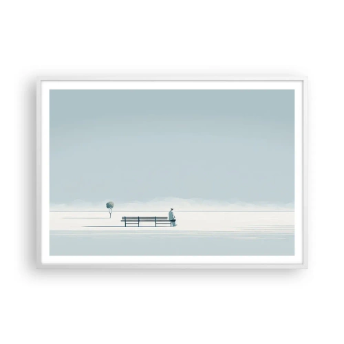 Affisch i vit ram - Ja, jag väntar. - 100x70 cm