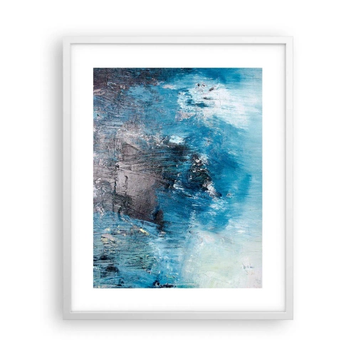 Affisch i vit ram - Blå rapsodi - 40x50 cm