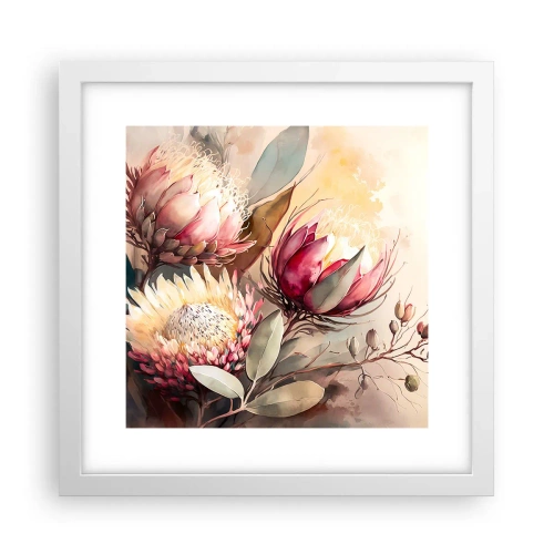 Affisch i vit ram - Från profil och en face - 30x30 cm