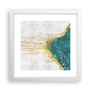 Affisch i vit ram - Gyllene tidvatten - 30x30 cm