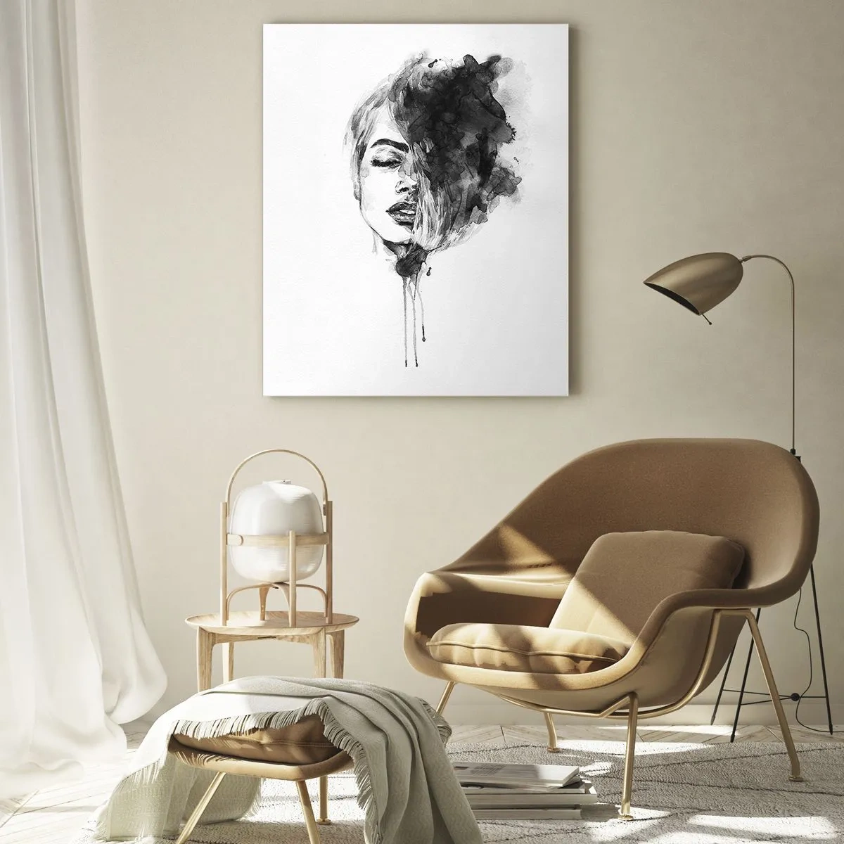 Glastavla - Bild på glas - Vad flickan drömmer om - 80x120 cm