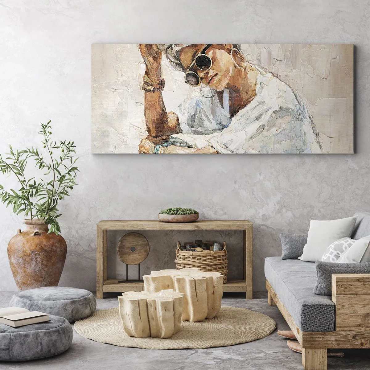 Canvastavla - Bild på duk - Porträtt i fullt solljus - 100x40 cm