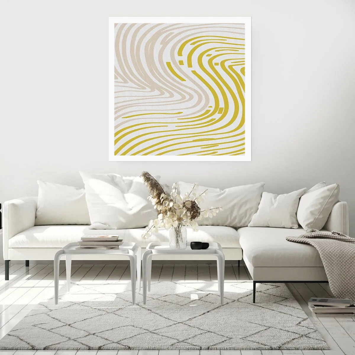 Affisch - Komposition med en mjuk böjning - 50x50 cm