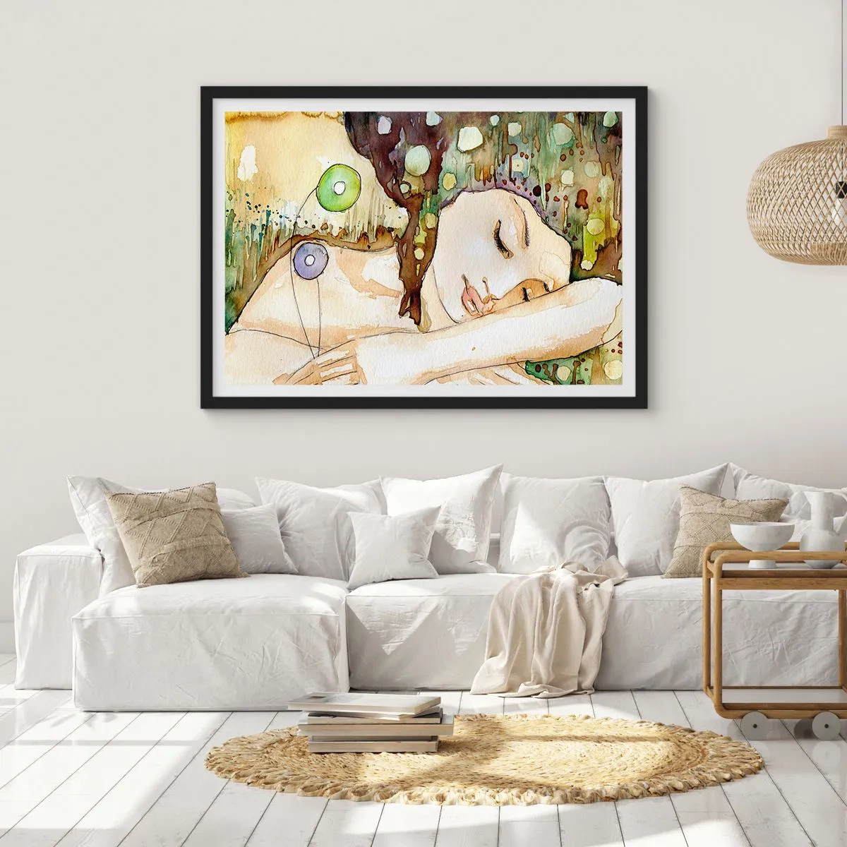 Affisch i svart ram - Smaragd-viol dröm - 91x61 cm