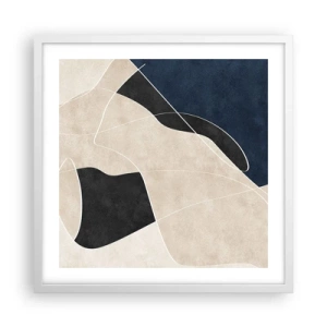 Affisch i vit ram - Abstrakt komposition - färgkontrast - 50x50 cm