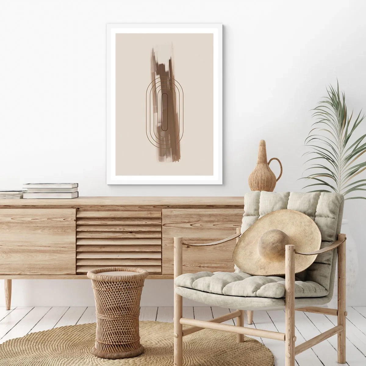 Affisch i vit ram - Grå blåst - 40x50 cm