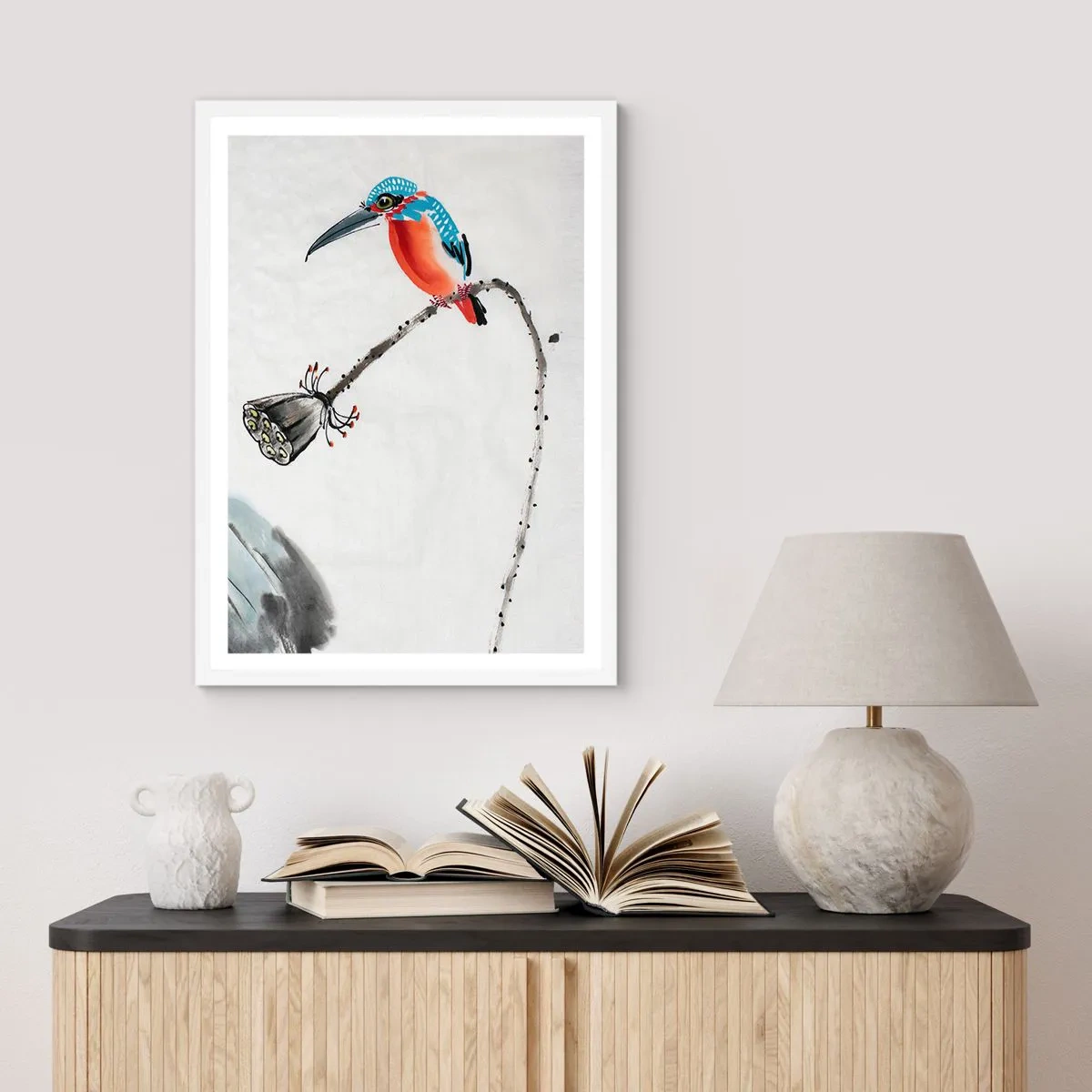 Affisch i vit ram - Ängens liv - 70x100 cm