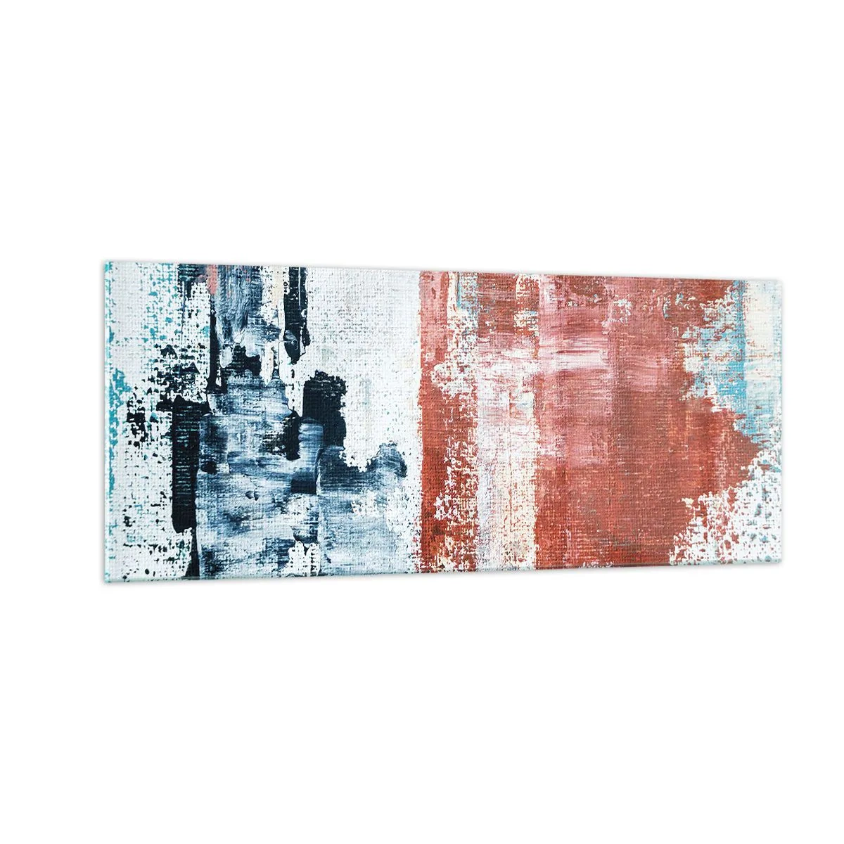 Glastavla - Bild på glas - Abstrakt halvt om halvt - 100x40 cm