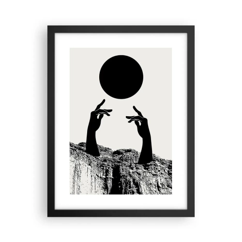 Affisch i svart ram - Surrealistisk komposition: solen och resten - 30x40 cm