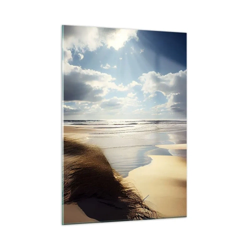 Glastavla - Bild på glas - Strand, vild strand - 50x70 cm